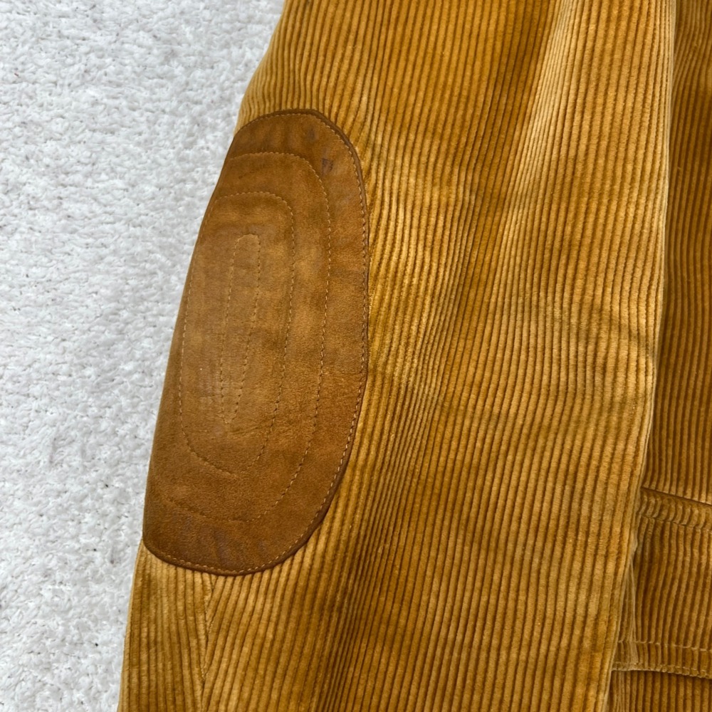 VTG‎ Europe Craft Mens Corduroy Blazer Tan Suede Elbow Patches 70s Sport Coat - Picture 8 of 16